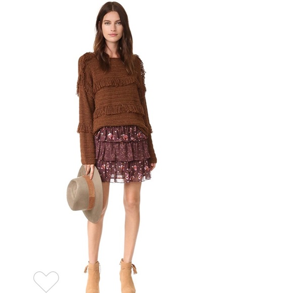 ❤️Ulla Johnson Orion Mini Skirt Blue Tiered Ruffle - Picture 1 of 5